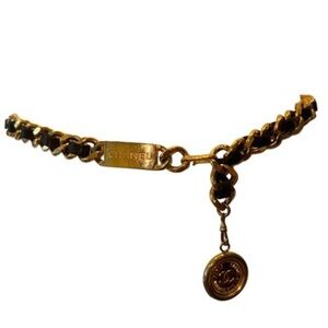 Chanel Gold and Black Chain Bracelet